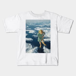 Spraying snow on the mountains Kids T-Shirt